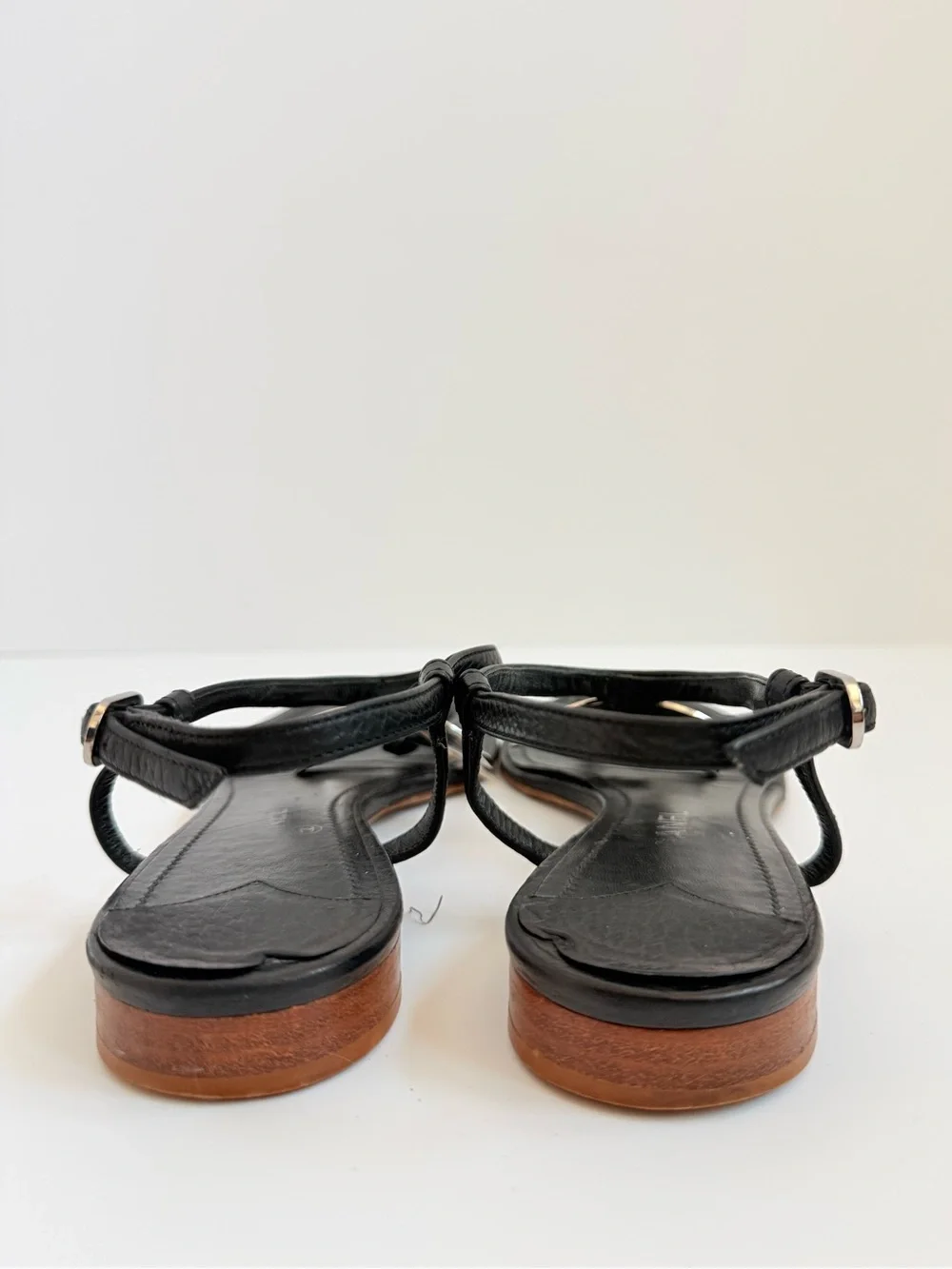 Chanel G25991 Black Leather CC Logo Thong Sandals Cruise Resort Size 37.5